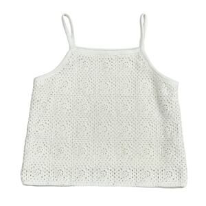 ART CLASS GIRLS CROCHET CREAM TANK Size XL 14